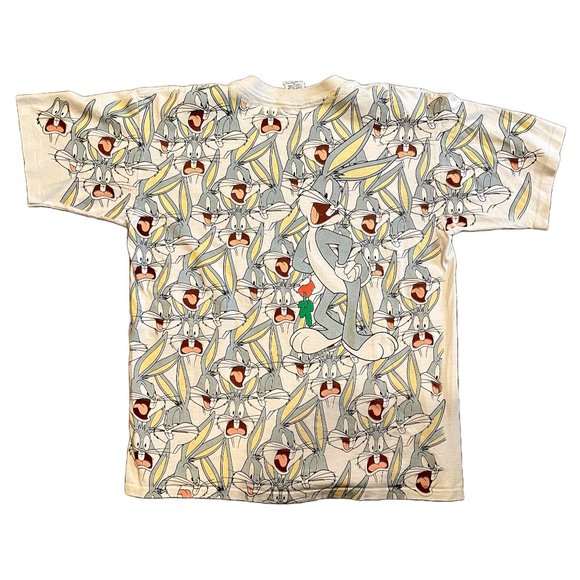 Vintage Rare 1992 90s XL AOP Bugs Bunny Shirt looney tunes - Picture 2 of 4